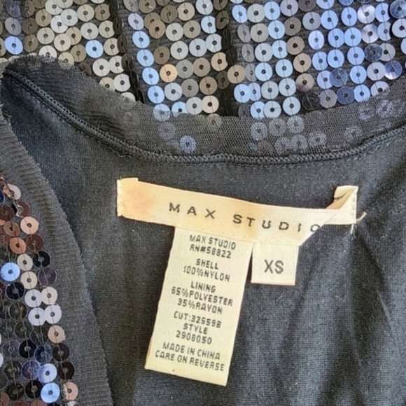 MAX Studio Blue sequin sleeveless dress size XS - Picture 8 of 10